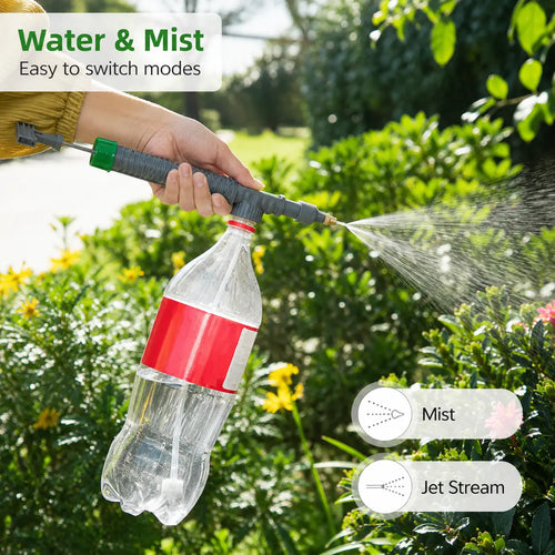 1 Count, Adjustable Pressure Spray Nozzle for Plastic Beverage Bottles, Rotary Water Flow Control Design, for Garden Watering and Household Daily Spraying