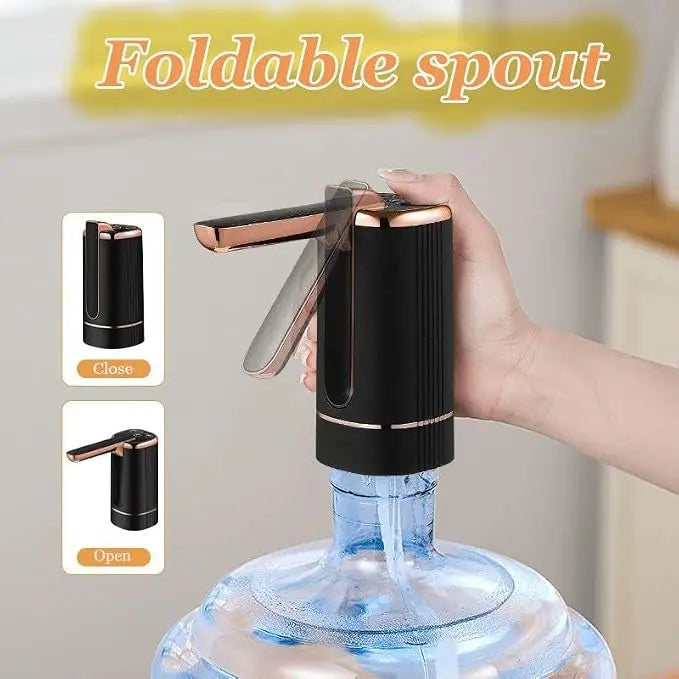 Automatic Foldable 5-Gal Water Bottle Pump, USB Type-C Charging Portable Water Dispenser with Water Hose & Charging Cable, Universal for Camping, Workshop