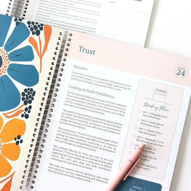 1-Year Bible Study Planner Notebook - Daily Devotional Journal, Spiral Bound Planner, Weekly Scripture & Reflection Journal for Personal Devotion, Faith Gifts 2026 | Office Accessories for Journaling,back to school,back to school haul