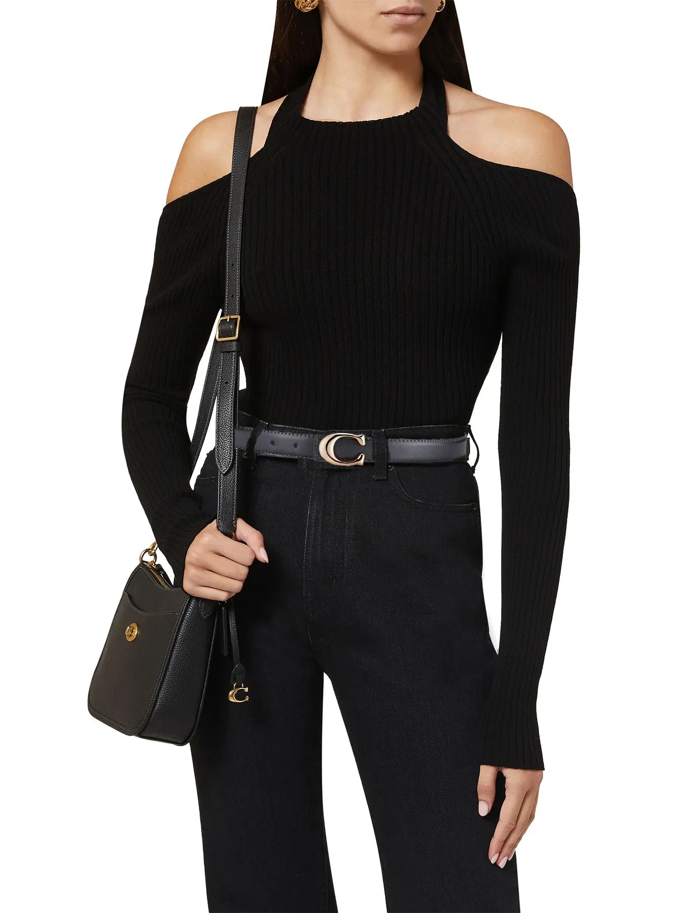 2pcs Women's New Fashion Belt, C-Shaped Alloy Buckle Design, Belt With Buckle, Casual Thin Waistband, Skinny Belts, Casual Trendy Waistband, Suitable for Jeans, Suits, Dresses, Versatile Fashion Belt