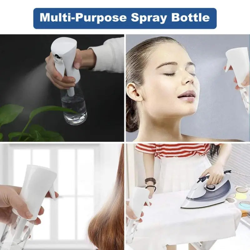 Clear Multifunctional Ergonomic Design Water Spray Bottle, Styler Spray Bottle, Clean Ultra Fine Continuous Mist