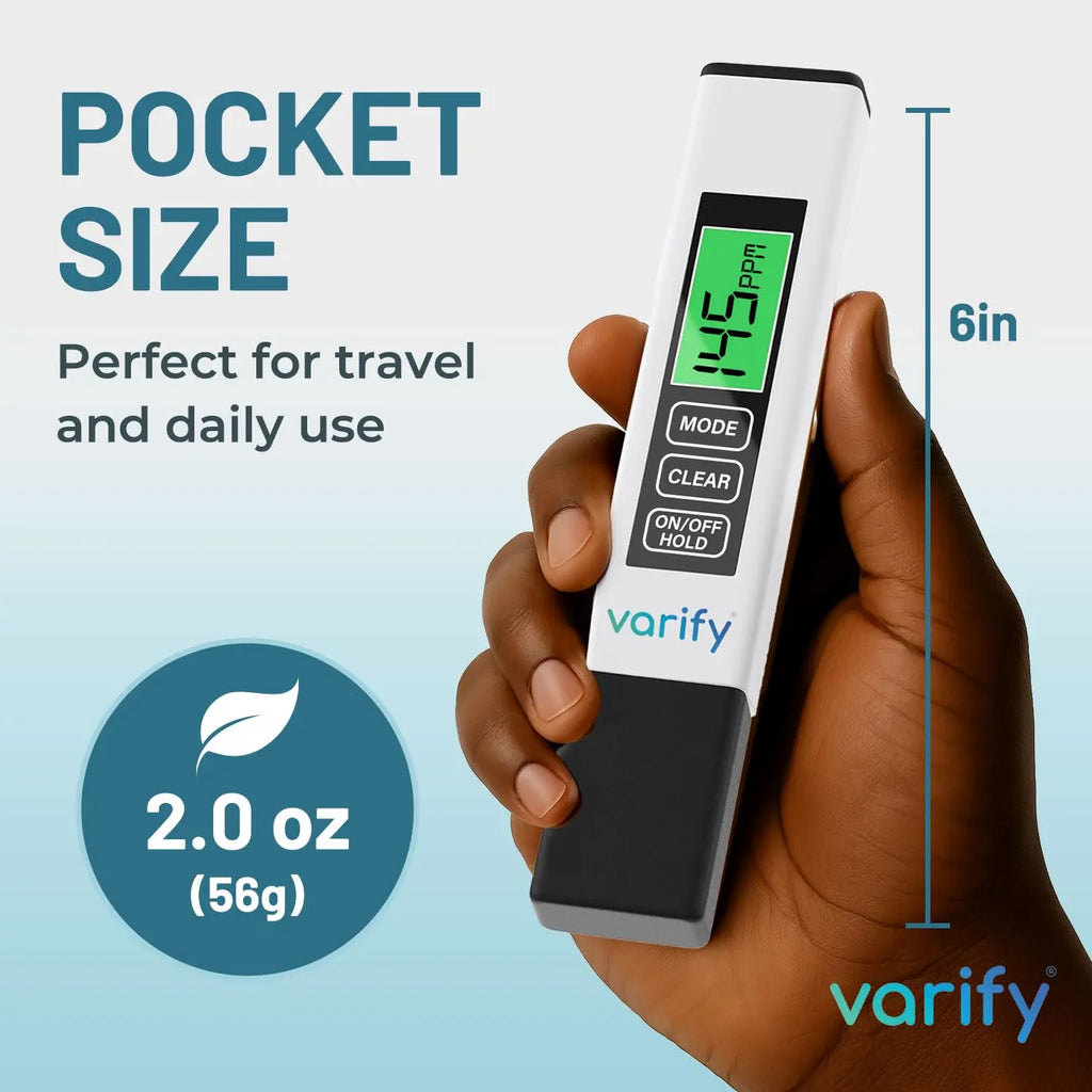 VARIFY 4-in-1 Digital Water Quality Tester - Accurate 0-9990 PPM, EC & Temp Readings, Compact, Battery-Powered, Portable for Home, Office, RO Systems, Swimming Pools (Halloween Sales)