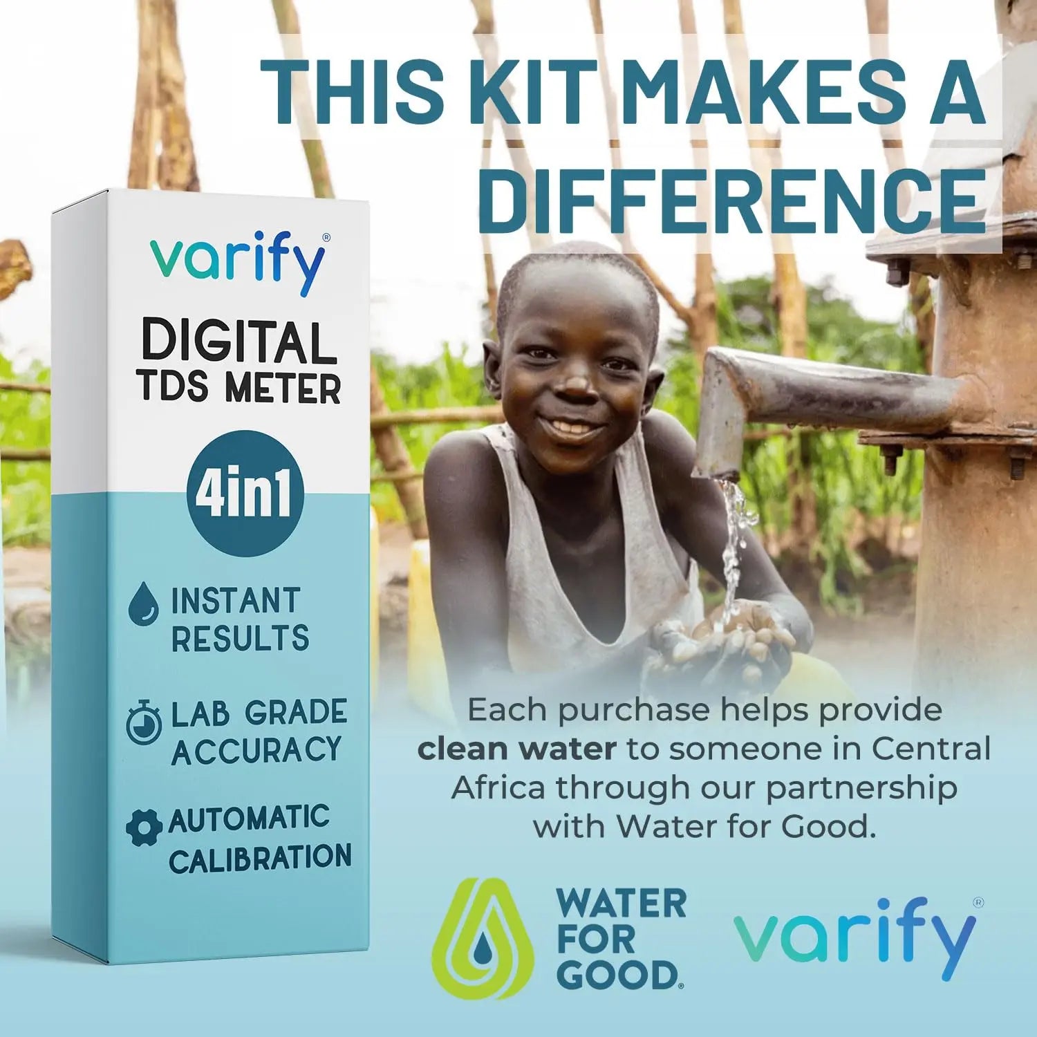 VARIFY 4-in-1 Digital Water Quality Tester - Accurate 0-9990 PPM, EC & Temp Readings, Compact, Battery-Powered, Portable for Home, Office, RO Systems, Swimming Pools (Halloween Sales)