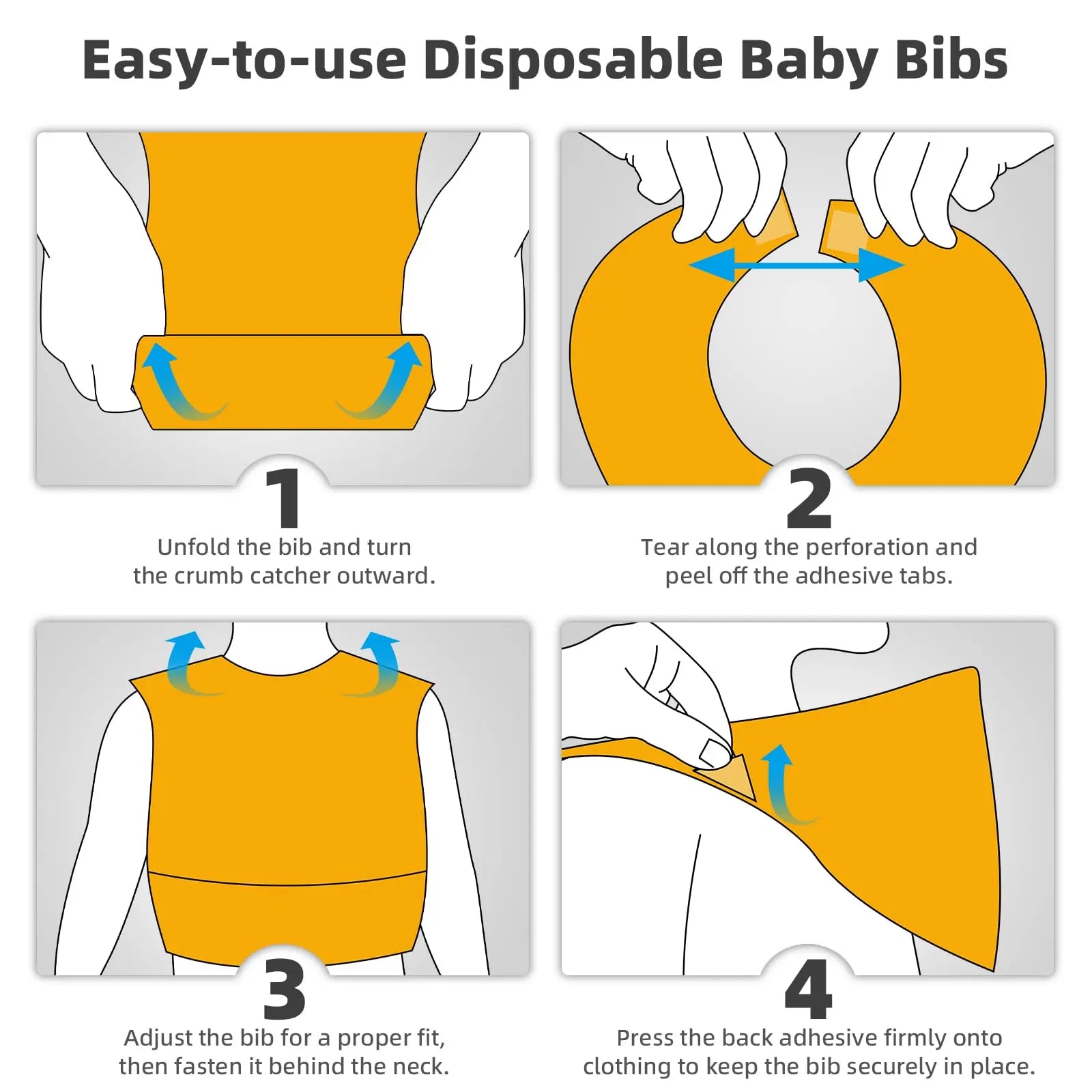 10/30pcs Disposable Bibs-Individually Packaged,Soft, Leak Proof and Convenient, disposable bibs for toddlers