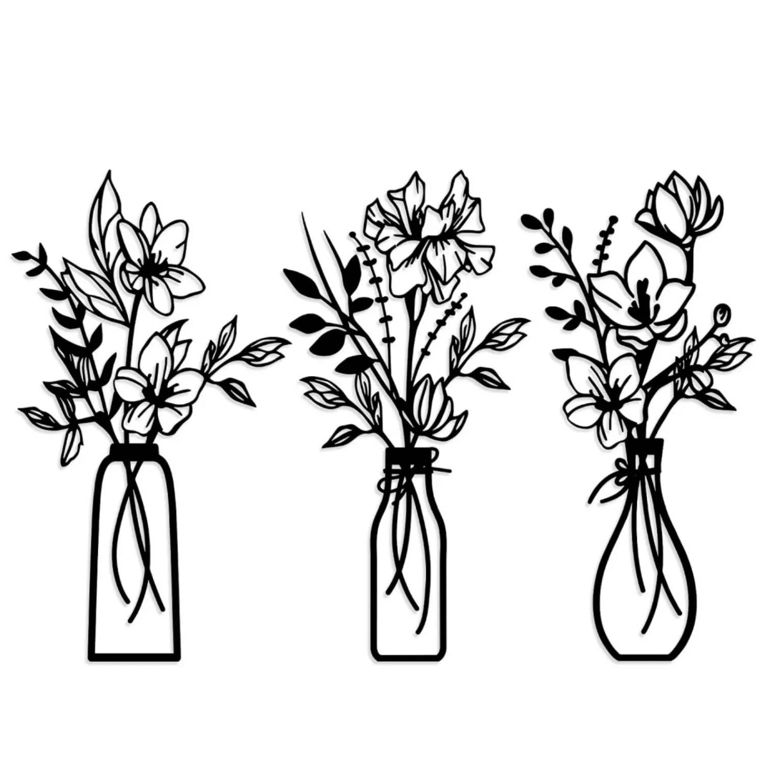 3 Pcs Multicolored Metal Flowers Wall Art - 13.8x6 in Artistic Decoration, Aesthetic Home Decor Bathroom Decor Set for Farmhouse Front Porch Housewarming Gifts