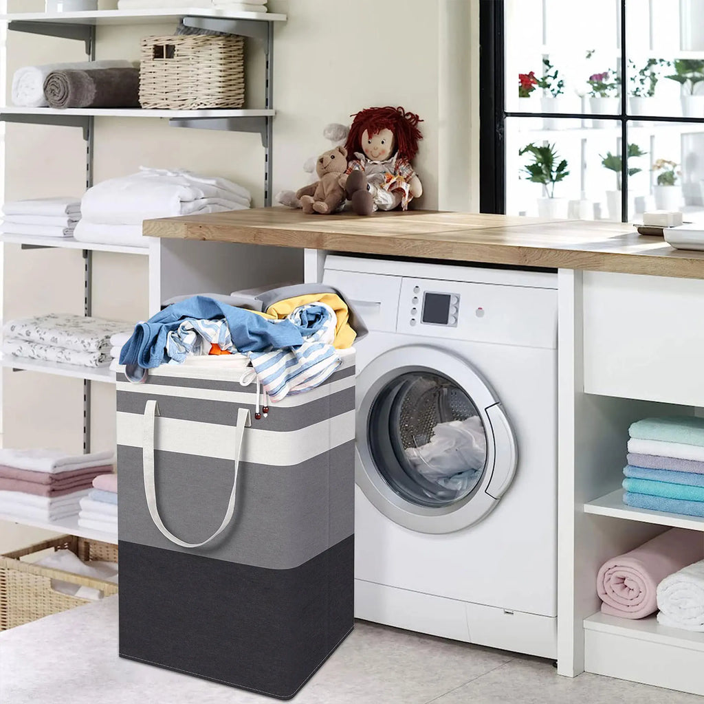75L Freestanding Waterproof Portable Laundry Hamper - Collapsible Clothes Basket (1-Pack/2-Pack/3-Pack) with Handle Carry Ease, Multi-Function Durable Home Storage Solution for Laundry Room Organization, Clothes Baskets, Carry Handle