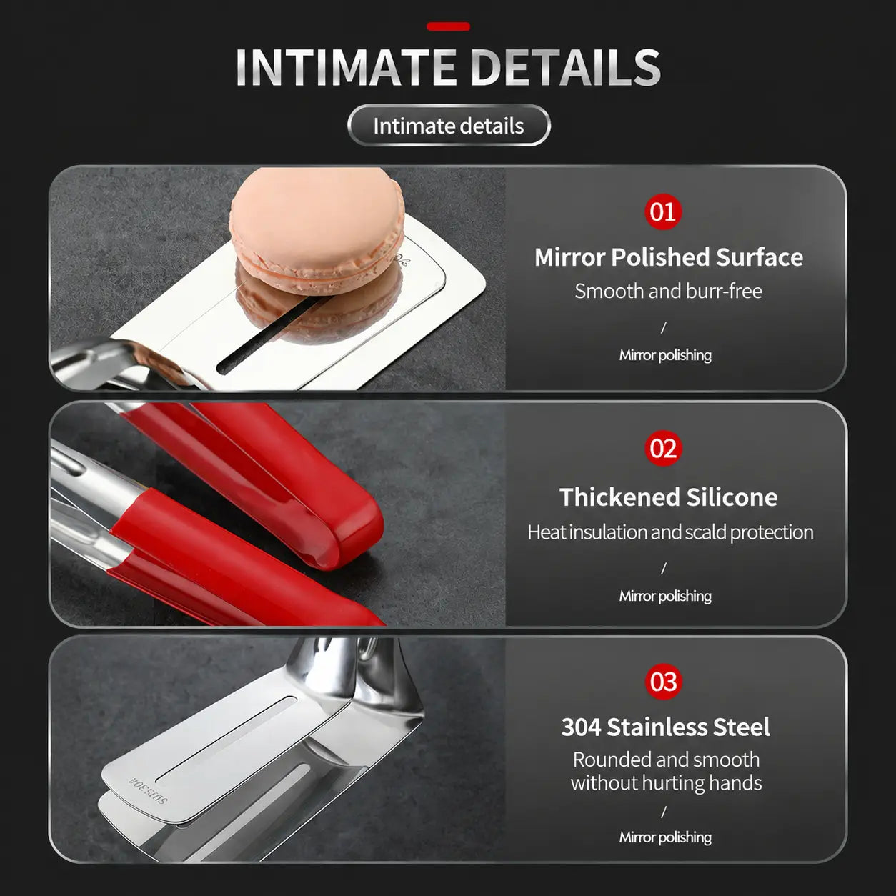 Stainless Steel Multi-Functional Steak Spatula Clamp, Kitchen Cooking Tongs for Fried Steak, Grill Use