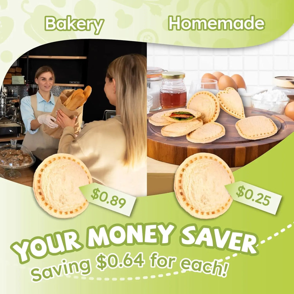 Crustless Sandwich Maker Sealer Cutter – Kitchen Utensils, Kitchen Gadgets, Double-Side Sealing for Snug Bites, Makes PB&J, Meat-Veggie or Pastries with Creative Fillings, Money-Saving Tool, Make Pb&J, Meat-Veggie, Or Pastries