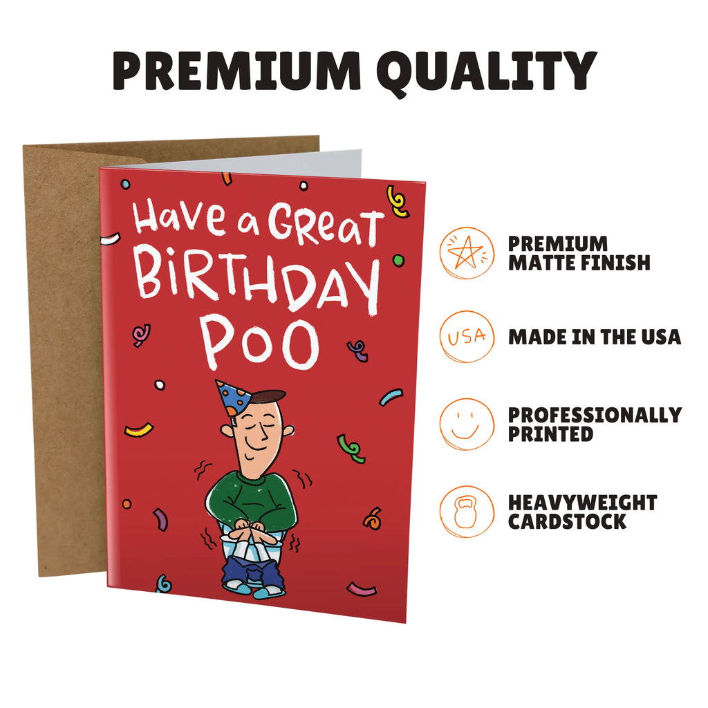 Hilarious Birthday Cards - Birthday Cards for Friends - 5x7 Inch Individual Greeting Card with Kraft Envelope