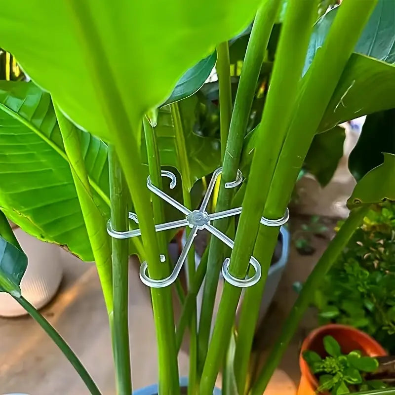 8Pcs Green Plant Stem Support Clips, Garden Plant Supplies, Heavy Duty Climbing Frame for Indoor & Outdoor Monstera, Hydroponic Plants, Flower Pots, Easy Install Garden Stakes Garden Trellis