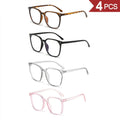Paleshy 4-Pack Women's Blue Light Blocking Glasses - Anti- Round Face Eyewear Set, 4 Fashion Frame Colors | Internet Celebrity Style Windproof No-Makeup Essential