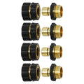 6PCS Aluminum Garden Water Connectors Set Pack, Leak-Proof Durable Fittings with Quick-Click Fit, 3/4" Size Male & Female Ends and Rubber Washers for Outdoor Watering & Irrigation