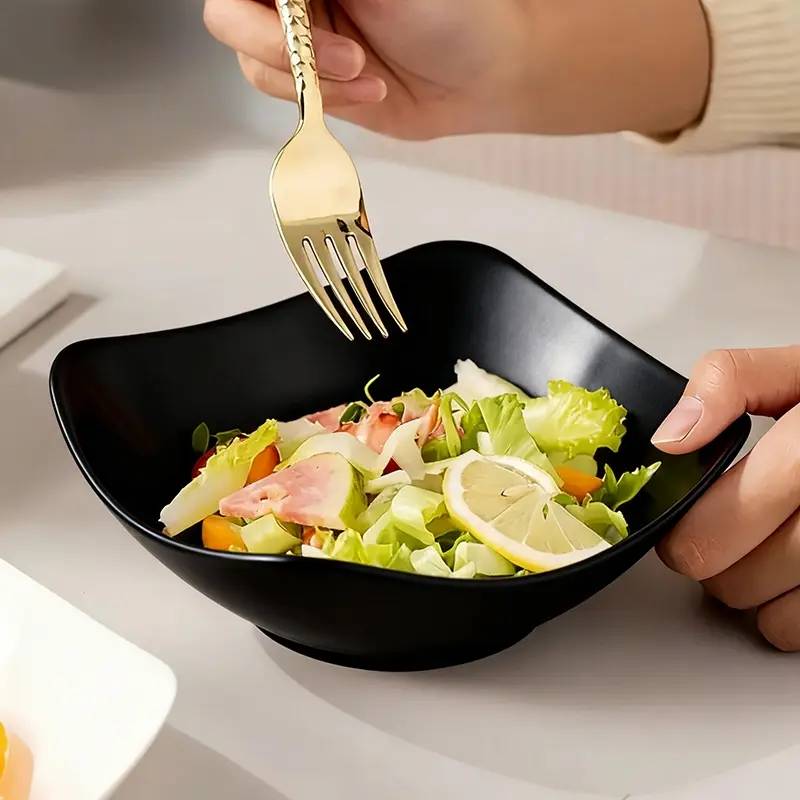 6-Piece Square Reusable Bowls, Ideal for Dinner, Oatmeal, Salad, Soup, Home Kitchen Dining, Picnic & Camping Use