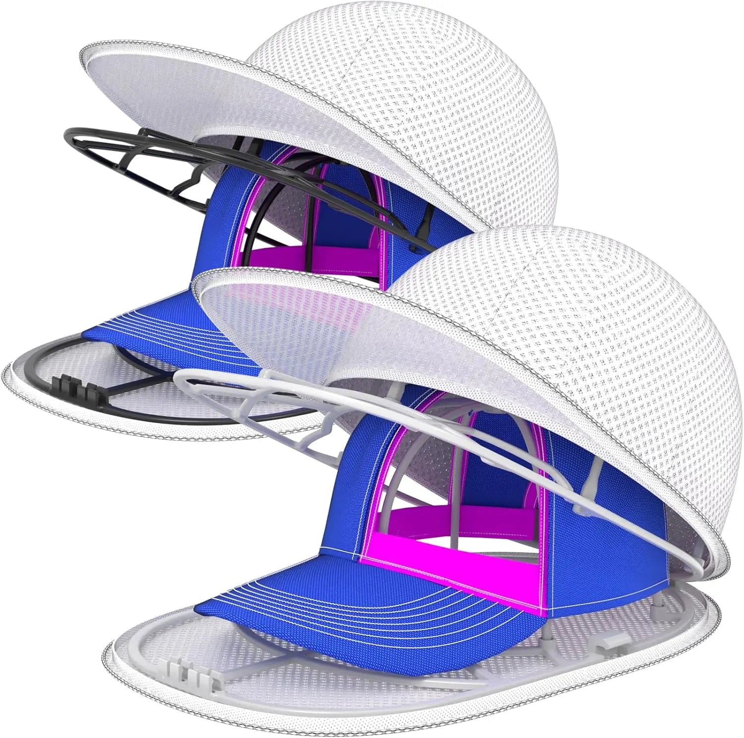 【Easy Assembly Required】PP Hat Washer Cage with Adjustable Shaper, 1 Pack (Free Gift-White Zipper Mesh Bag), Laundry Accessory for Adult Caps, Washer/Dishwasher Protection & Organizer, Home Supplies Christmas Gift Option Father's Day Gift, Back to School