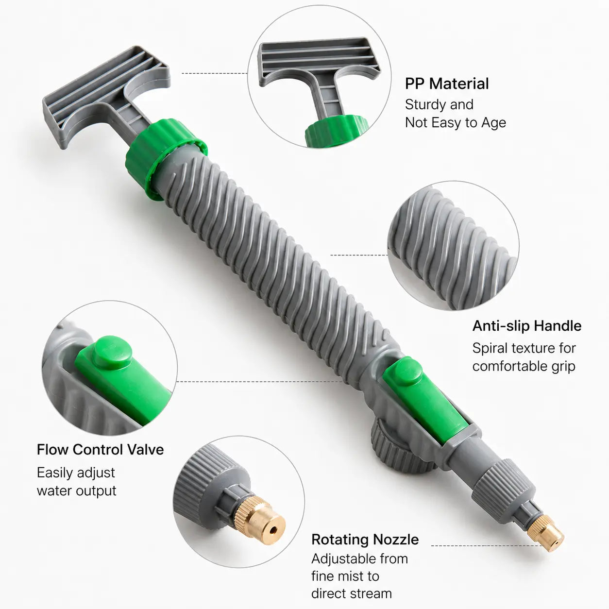 1 Count, Adjustable Pressure Spray Nozzle for Plastic Beverage Bottles, Rotary Water Flow Control Design, for Garden Watering and Household Daily Spraying