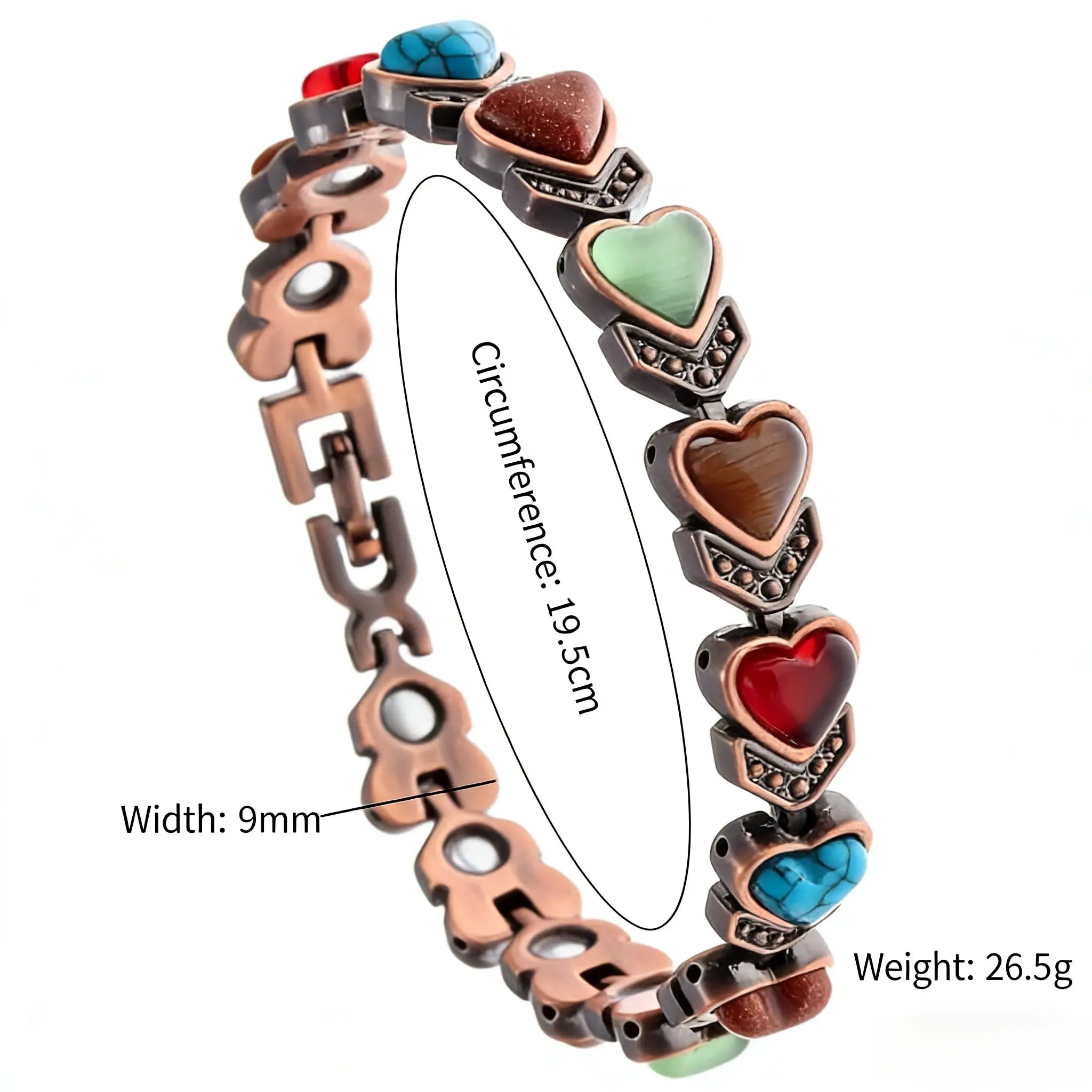 Copper Bracelet for Women, Pure Copper Magnetic Bracelets, Natural Unique Gemstone, Gifts for Women Trendy Stack Bangle Trendy Jewellery Accessories Valentine’s Day gift.