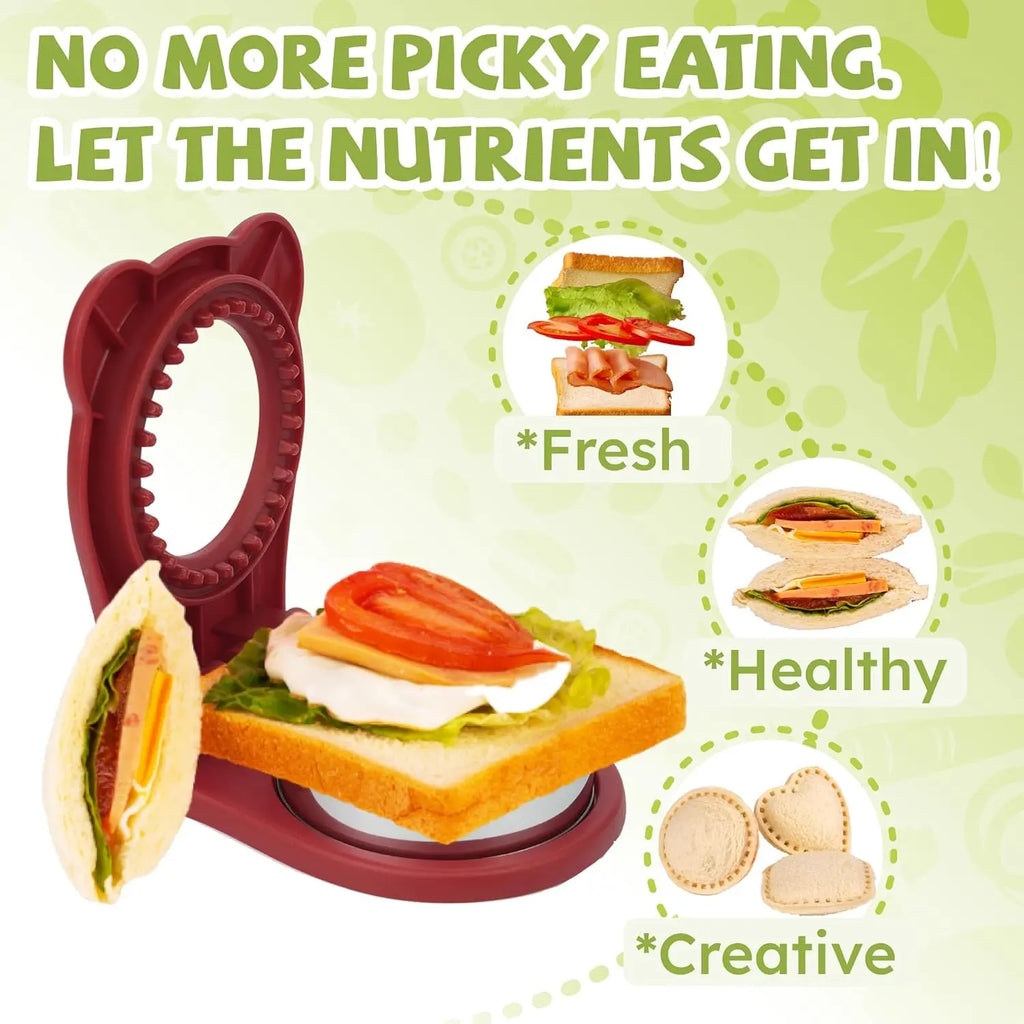 Crustless Sandwich Maker Sealer Cutter – Kitchen Utensils, Kitchen Gadgets, Double-Side Sealing for Snug Bites, Makes PB&J, Meat-Veggie or Pastries with Creative Fillings, Money-Saving Tool, Make Pb&J, Meat-Veggie, Or Pastries