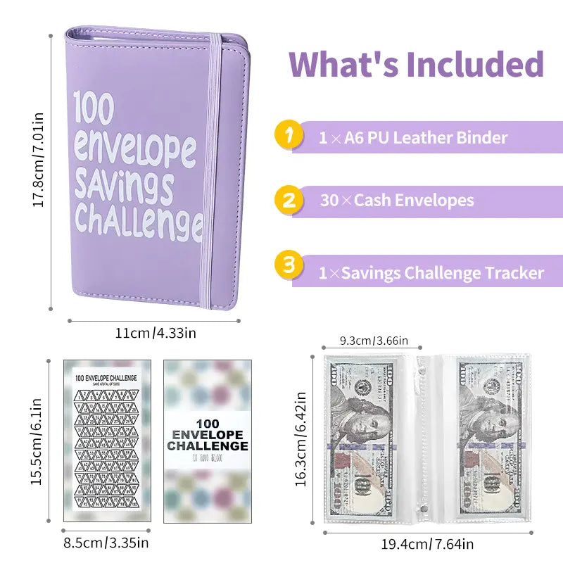 2026 New Model 100 Envelopes Money Saving Challenge with Cute Stickers, Money Saving Binder with Cash Envelopes, Budget Binder Savings Challenge Book for 100 Day to Save $5,050 for Budgeting Planner,back to school,back to school haul