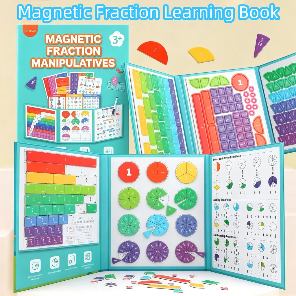 Magnetic Fraction Demonstration Book - 1 Set Math Teaching Aid, Interactive Maths Toys for Kids, Hands-On Learning Playful Game, Gift Ideas for Kids, Christmas New Year Presents