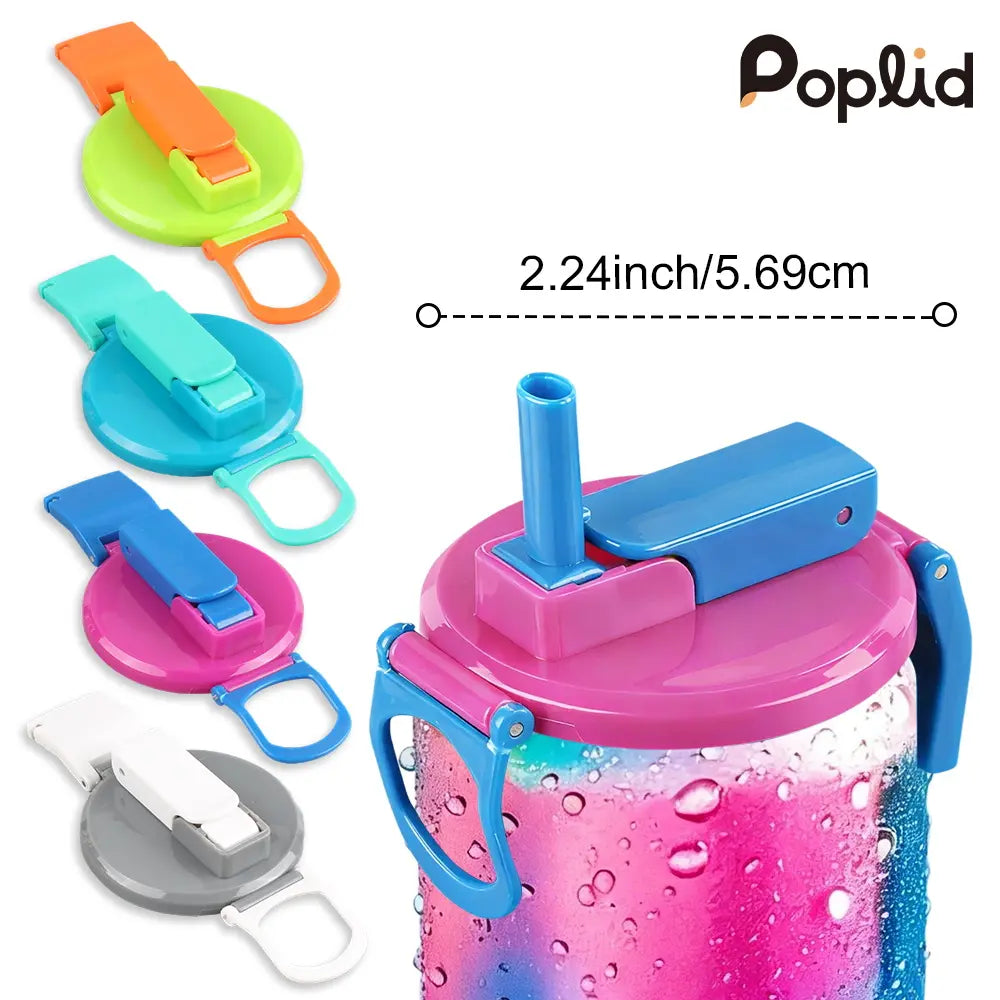 PopLid Soda Can Lids 4-Pack (4 Colors) - BPA-Free Reusable Can Covers, One-Click Open, Leakproof & Airtight Seal to Keep Drinks Fresh ,SummerVibes