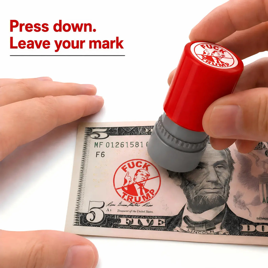 2 Pack Fuck Trump Self-Inking Red Ink Stamp, Funny Prank Gag Novelty Stamp, Political Joke Stamper, Office Prank Supply, Party Favor, Joke Novelty Gift for Adults