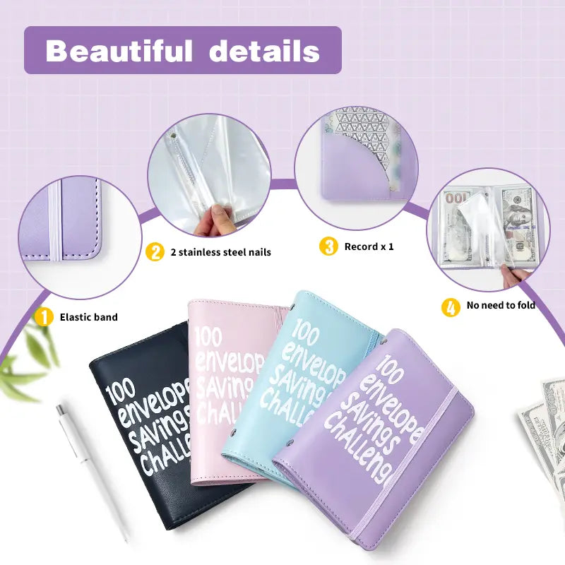 2026 New Model 100 Envelopes Money Saving Challenge with Cute Stickers, Money Saving Binder with Cash Envelopes, Budget Binder Savings Challenge Book for 100 Day to Save $5,050 for Budgeting Planner,back to school,back to school haul