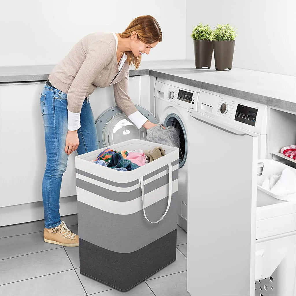 75L Freestanding Waterproof Portable Laundry Hamper - Collapsible Clothes Basket (1-Pack/2-Pack/3-Pack) with Handle Carry Ease, Multi-Function Durable Home Storage Solution for Laundry Room Organization, Clothes Baskets, Carry Handle