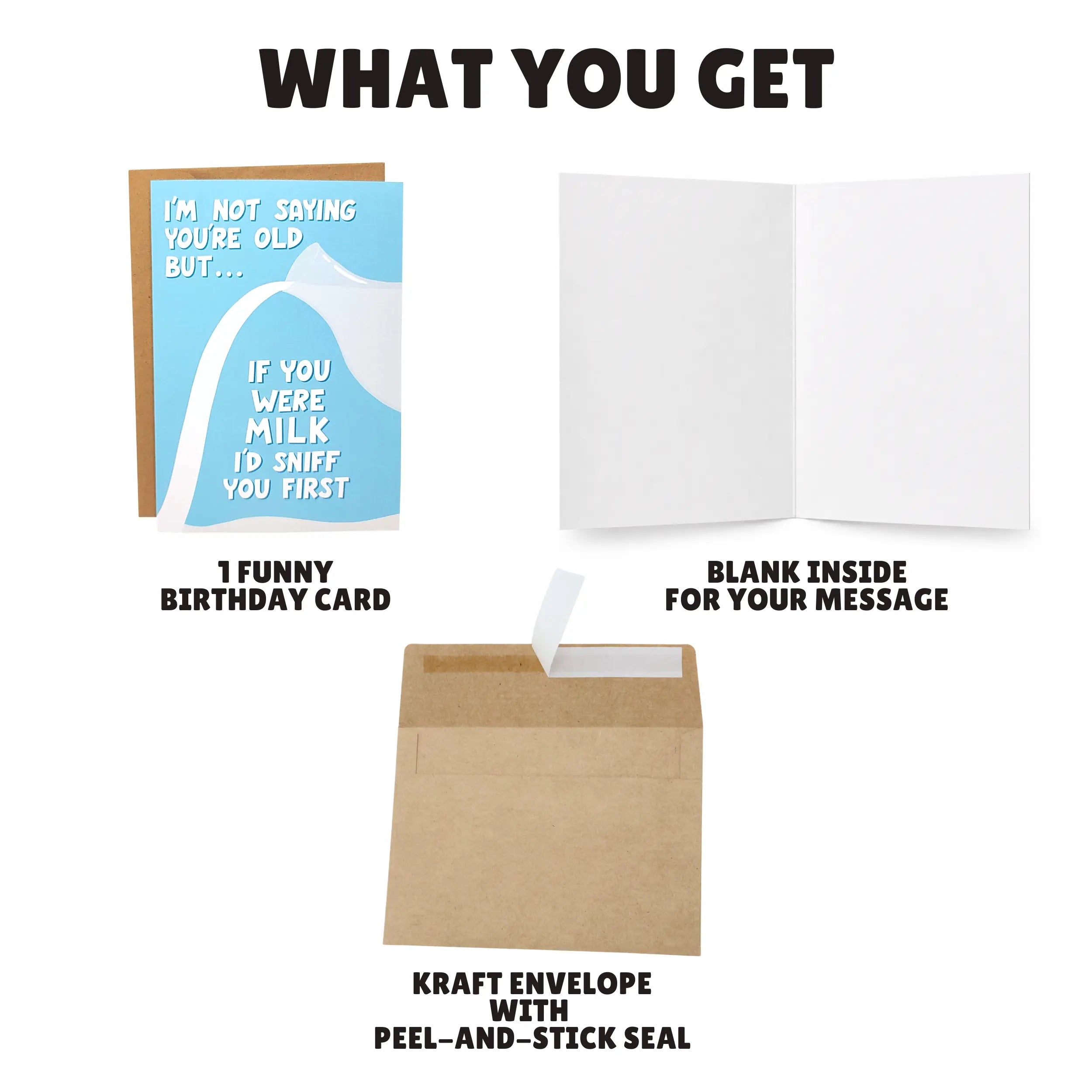 Hilarious Birthday Cards - Birthday Cards for Friends - 5x7 Inch Individual Greeting Card with Kraft Envelope