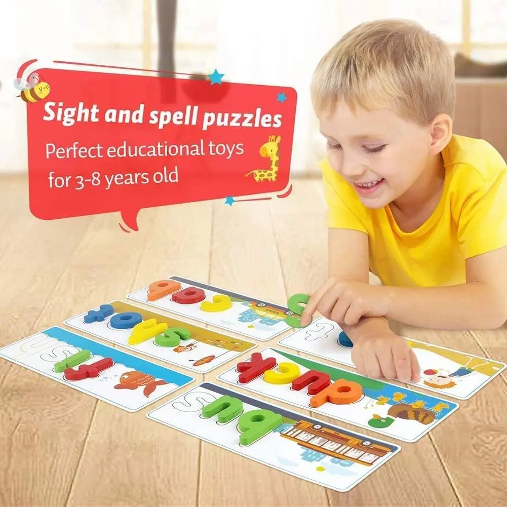 See and Spell Learning Toys, CVC Word Builders with Sight Words Flash Cards Kindergarten, Educational Toys for Toddler 2 3 4 Year Old Boys Girls - Gifts for Kids