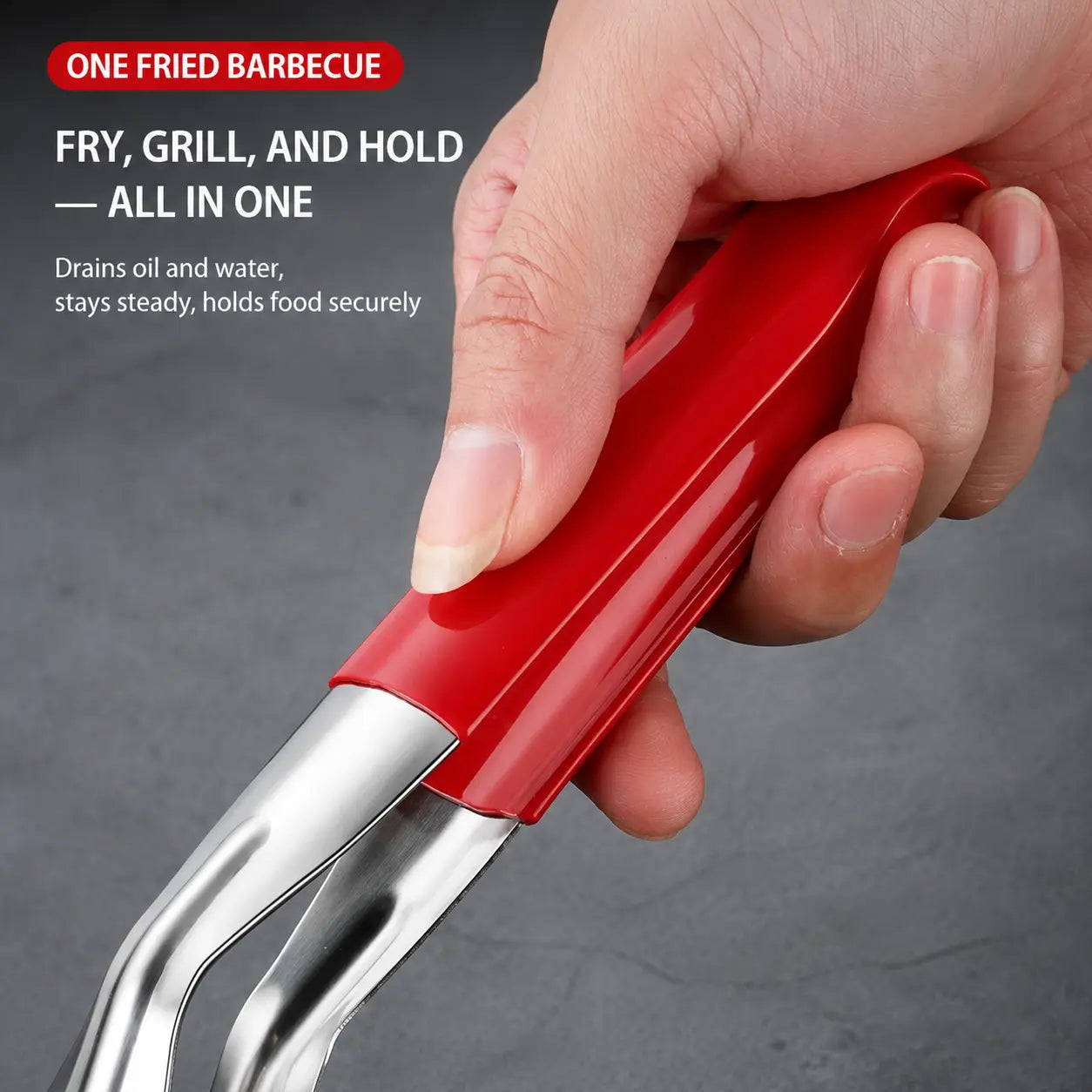 Stainless Steel Multi-Functional Steak Spatula Clamp, Kitchen Cooking Tongs for Fried Steak, Grill Use