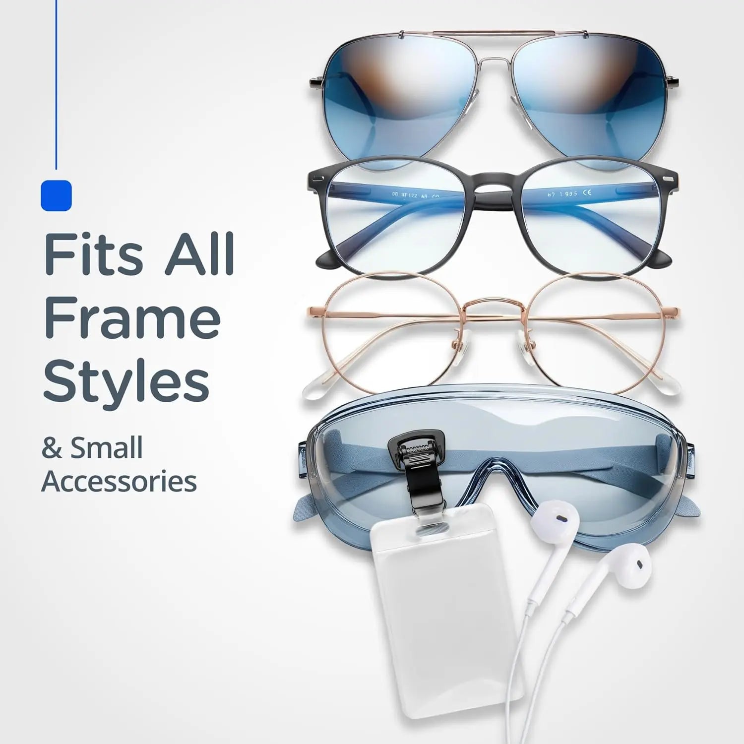 Magnetic Glasses Holder - Premium Strength Magnetic Hold - Fits All Frames - Lifetime Warranty - Made in USA - Secures and Protects Readers, Sunglasses, Blue Light Glasses, or Safety Glasses - Badge Holder Accessory