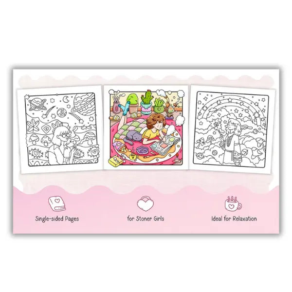 Halloween Fall Gift Stoner Moments: Stoner Girl Coloring Book Featuring Cute and Cozy Daily Activities, Whimsical Drawings for Relaxation and Stress Relief