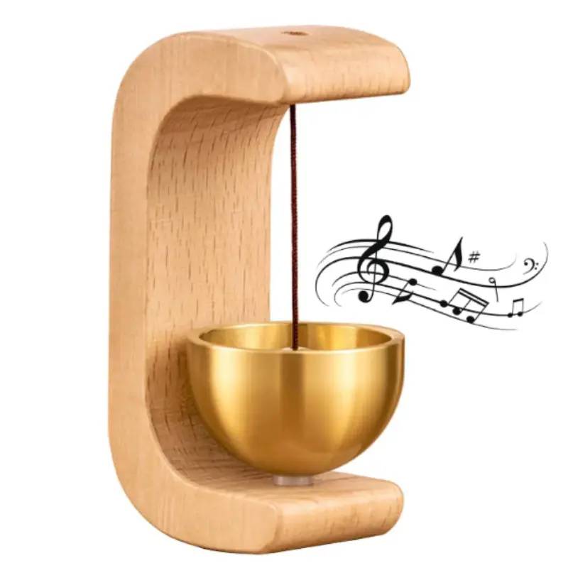 Magnetic Wind Chime Vintage Wooden Brass Bell Comes with Double Side Tape for Door Opening Shopkeepers Bell for Porch Wooden Frames Home Decor & Gift sohochic