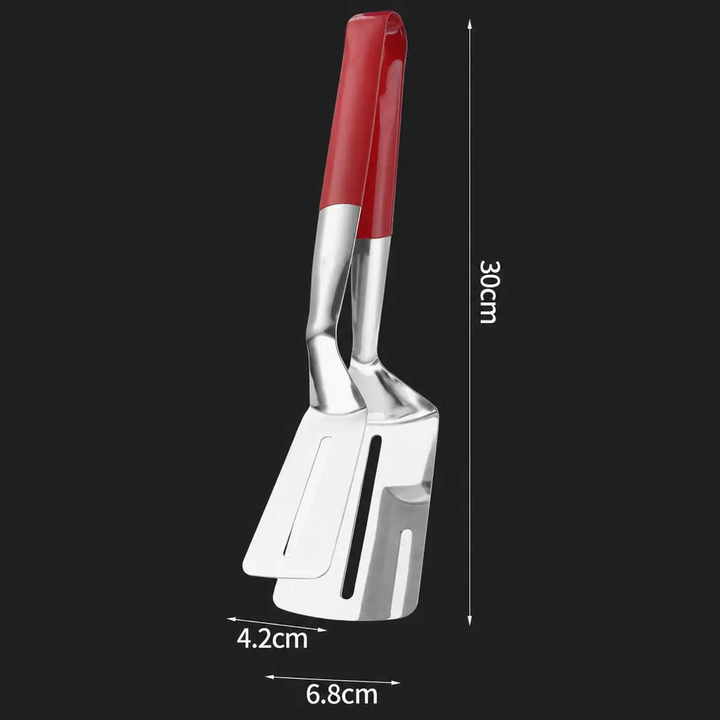 Stainless Steel Multi-Functional Steak Spatula Clamp, Kitchen Cooking Tongs for Fried Steak, Grill Use