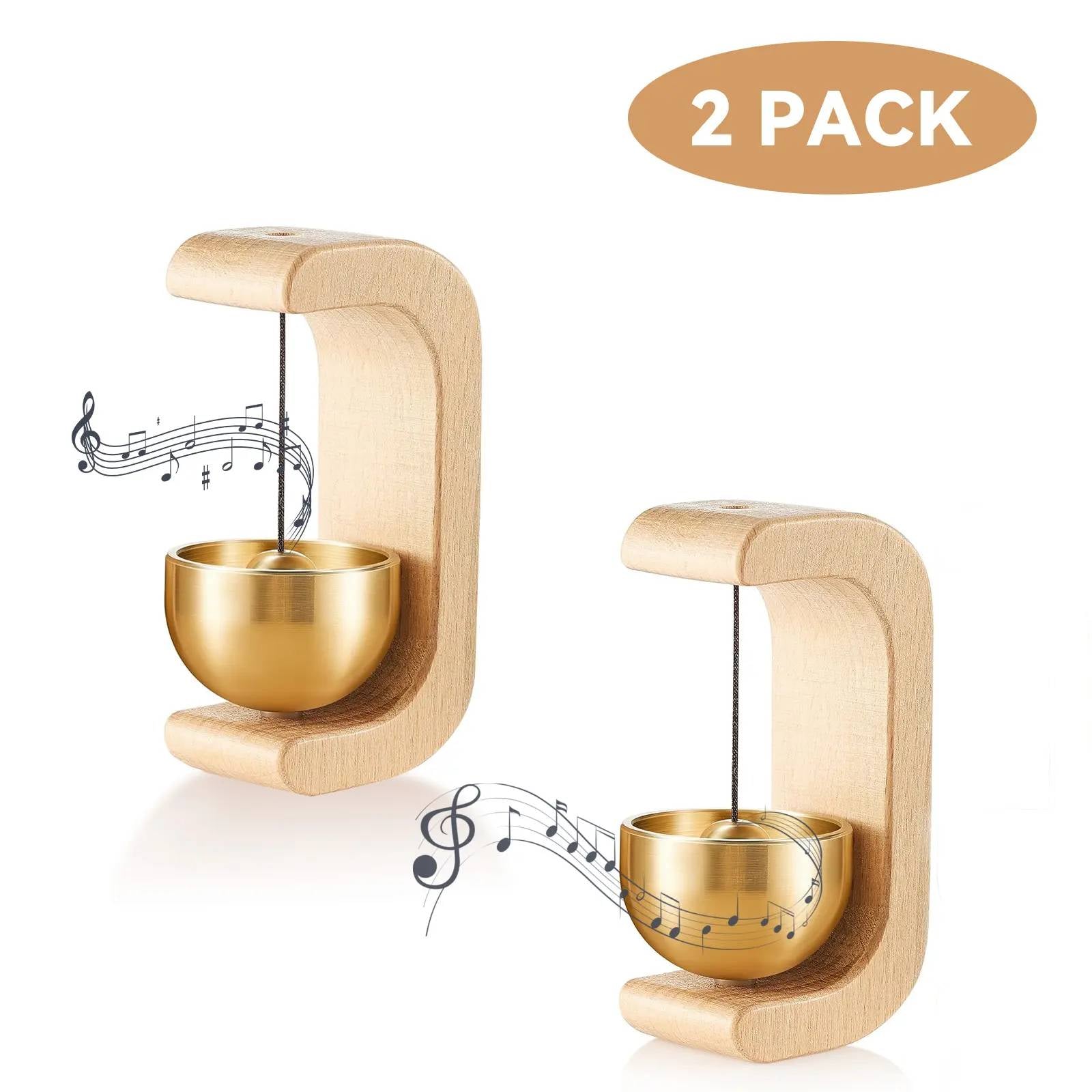 Magnetic Wind Chime Vintage Wooden Brass Bell Comes with Double Side Tape for Door Opening Shopkeepers Bell for Porch Wooden Frames Home Decor & Gift sohochic