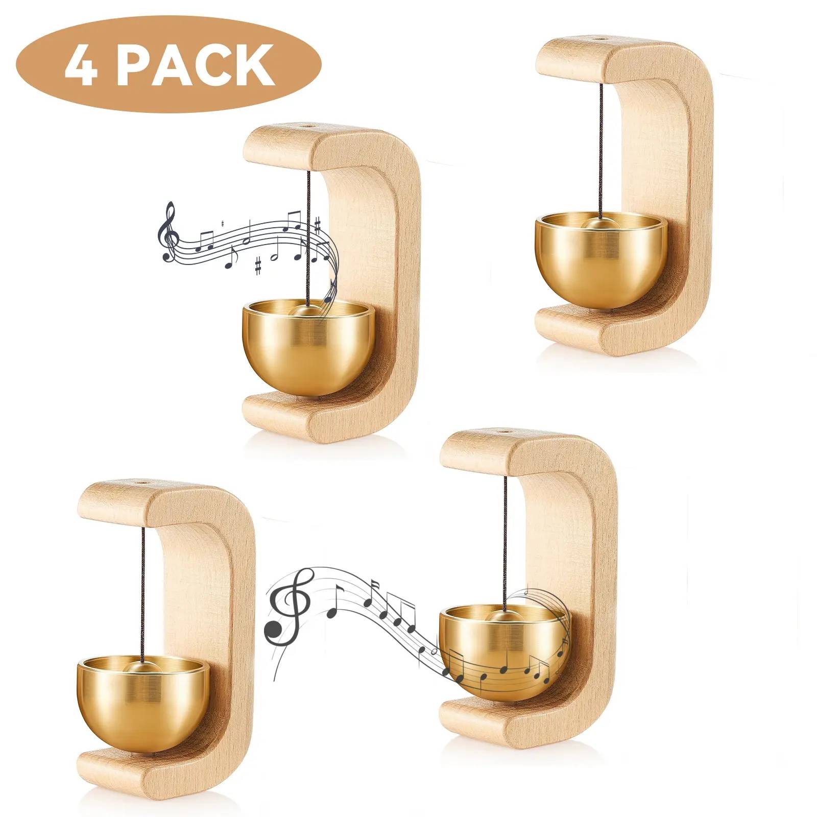 Magnetic Wind Chime Vintage Wooden Brass Bell Comes with Double Side Tape for Door Opening Shopkeepers Bell for Porch Wooden Frames Home Decor & Gift sohochic