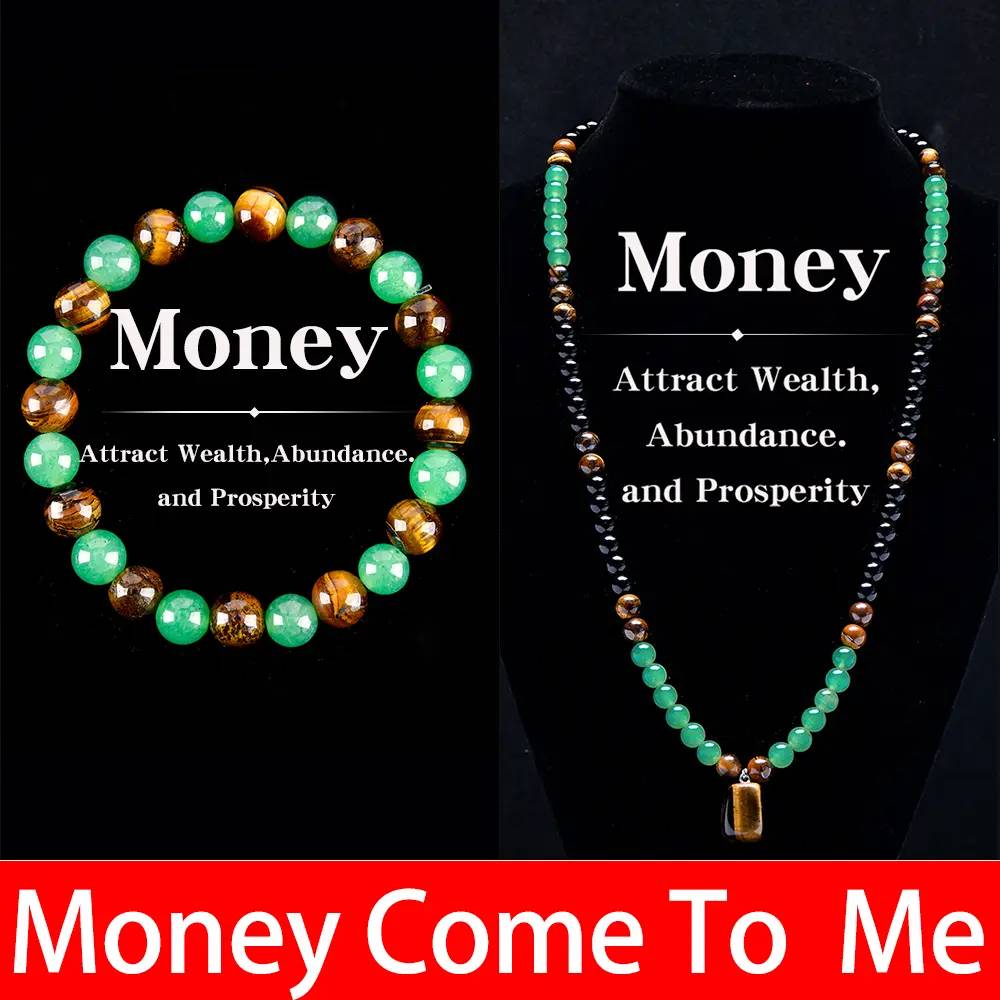 1pc Arpurraina Money Attraction Bracelet with Green Aventurine & Tiger Eye beaded jewelry protection bracelet encouragement gift fashion artificial bracelet of the day Colorblock Beaded Crystal Bracelet ,Manifestation, Wealth Amulet, Good Fortune,
