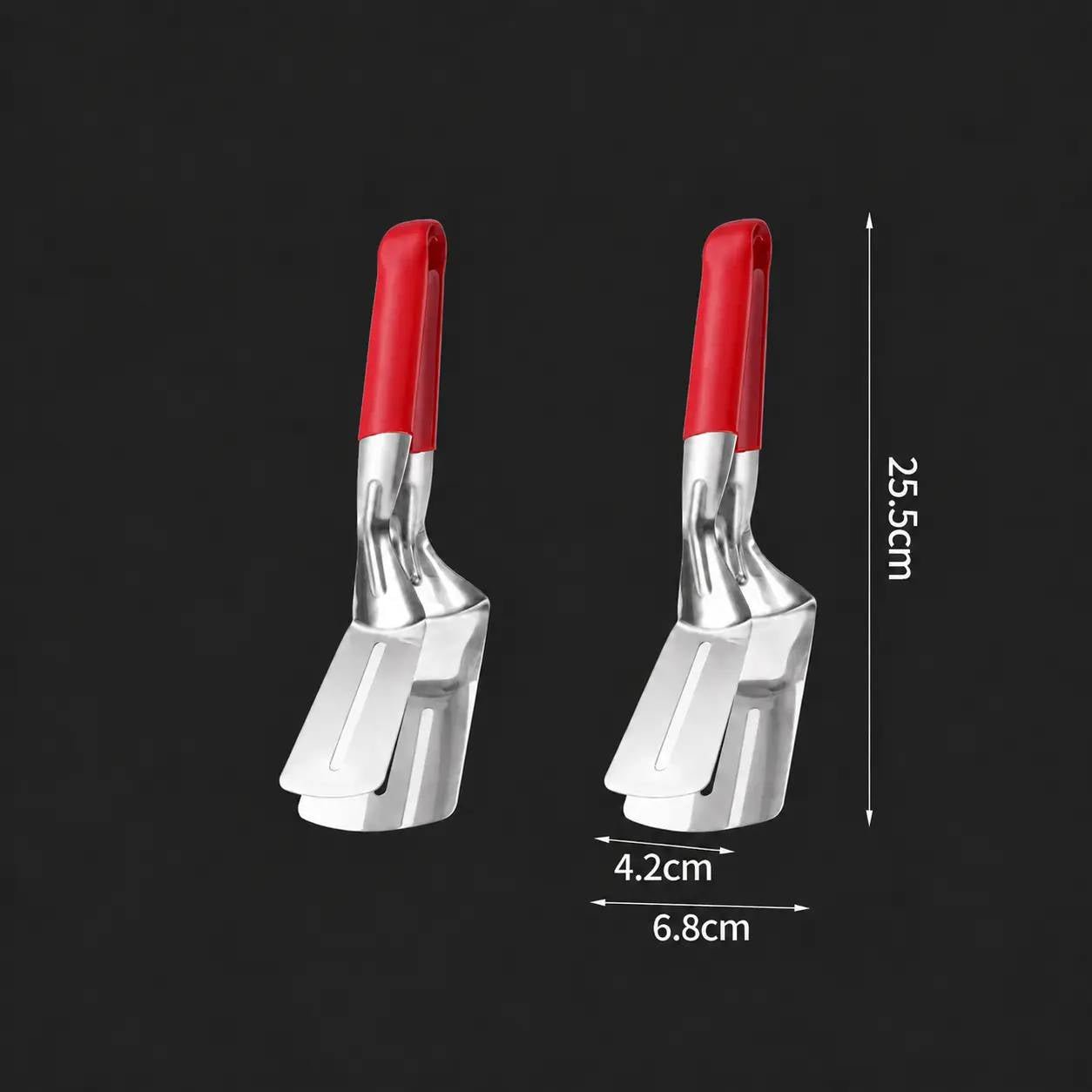 Stainless Steel Multi-Functional Steak Spatula Clamp, Kitchen Cooking Tongs for Fried Steak, Grill Use