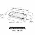 Stainless Steel Expandable Over-The-Sink Colander Strainer Basket, Rectangle Fine Mesh Kitchen Utensils with Handles, Silver Kitchen Essential Supplies, Kitchen Supplies