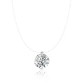 Tasiso Women's Sparkling CZ Pendant Necklace - 39cm Transparent Cord, Adjustable Minimalist Choker, Office Attire Everyday Layering Necklaces, Gifts for Women