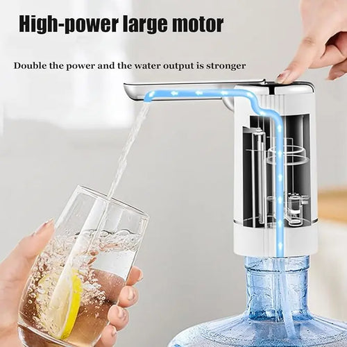 Automatic Foldable 5-Gal Water Bottle Pump, USB Type-C Charging Portable Water Dispenser with Water Hose & Charging Cable, Universal for Camping, Workshop