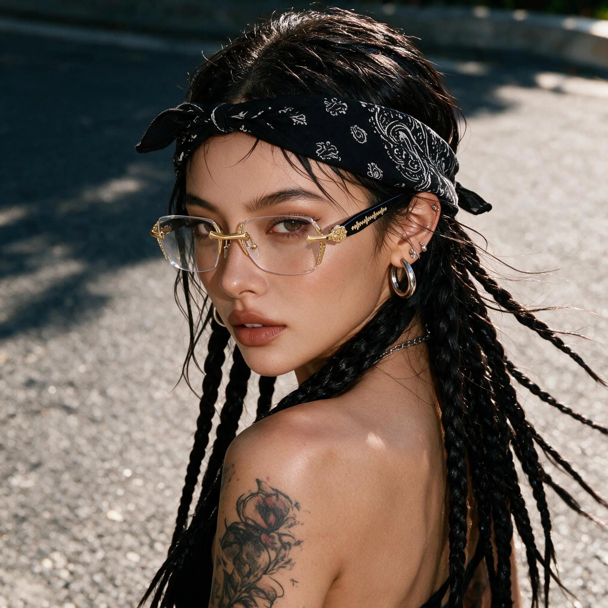 EUNOIALENS Rimless High Quality Eyewear, Frameless Glasses with Diamond-Cut Edges, Stainless Steel Fashion Temple Decor, Unisex Adults' Accessories for Daily Use, Mens Gifts.