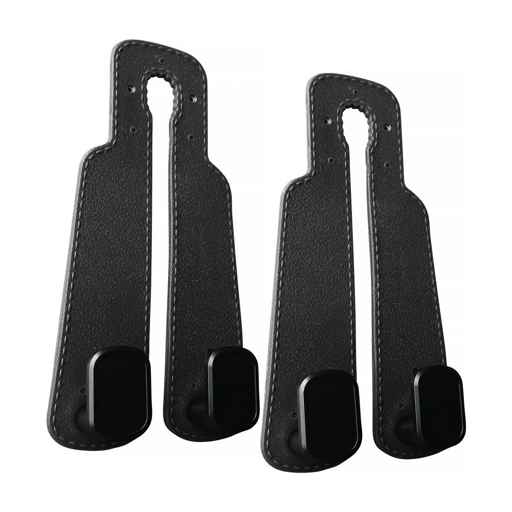 4 Counts Car Seat Headrest Hook, Improved Car Seat Back Double Hooks for Kids' Toys Hats Masks Sunglasses, Soft Gentle Faux Leather