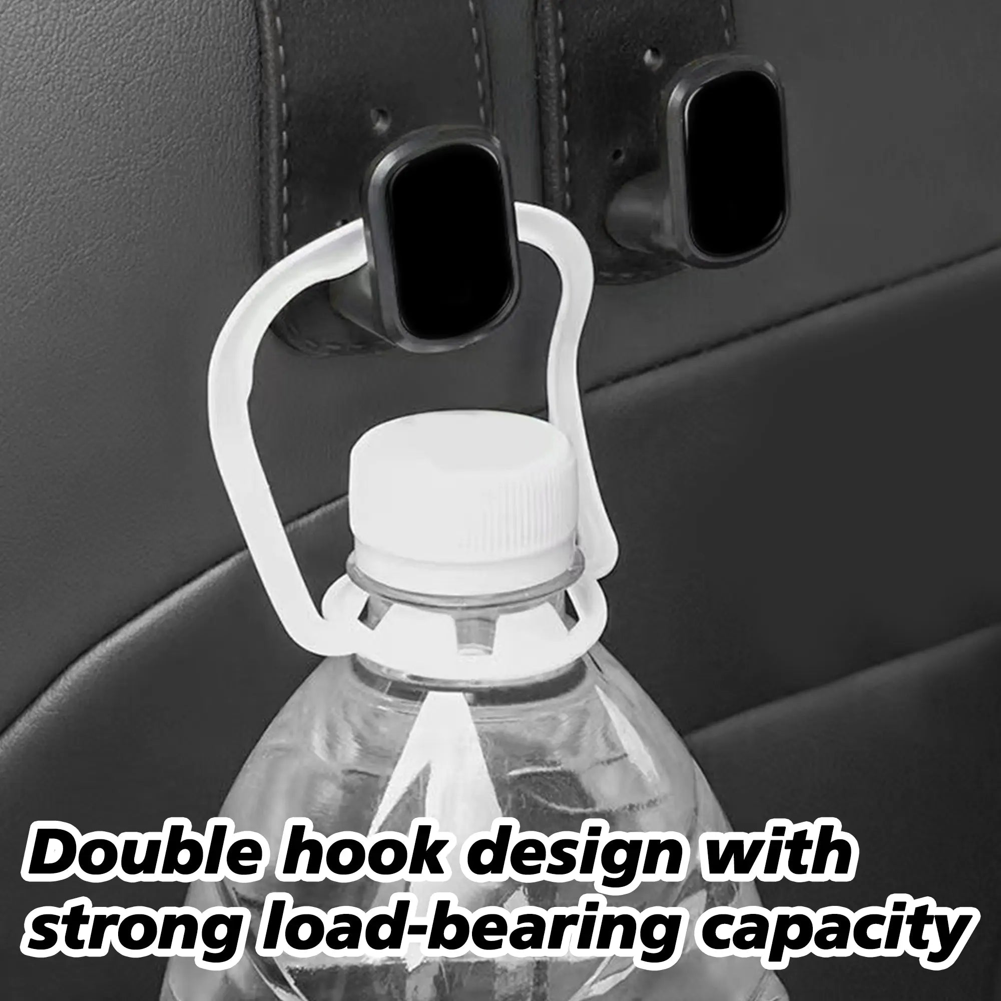 4 Counts Car Seat Headrest Hook, Improved Car Seat Back Double Hooks for Kids' Toys Hats Masks Sunglasses, Soft Gentle Faux Leather