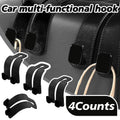 4 Counts Car Seat Headrest Hook, Improved Car Seat Back Double Hooks for Kids' Toys Hats Masks Sunglasses, Soft Gentle Faux Leather