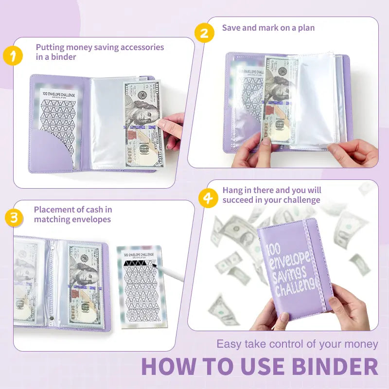 2026 New Model 100 Envelopes Money Saving Challenge with Cute Stickers, Money Saving Binder with Cash Envelopes, Budget Binder Savings Challenge Book for 100 Day to Save $5,050 for Budgeting Planner,back to school,back to school haul