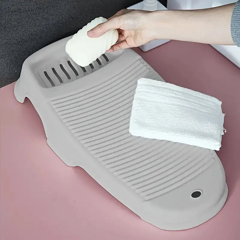 Non-Slip Soap Saver Scrubber Board, Plastic Washboard, Durable Household Cleaning Tool, Ideal for Laundry & Daily Use, Perfect for Clothes Care