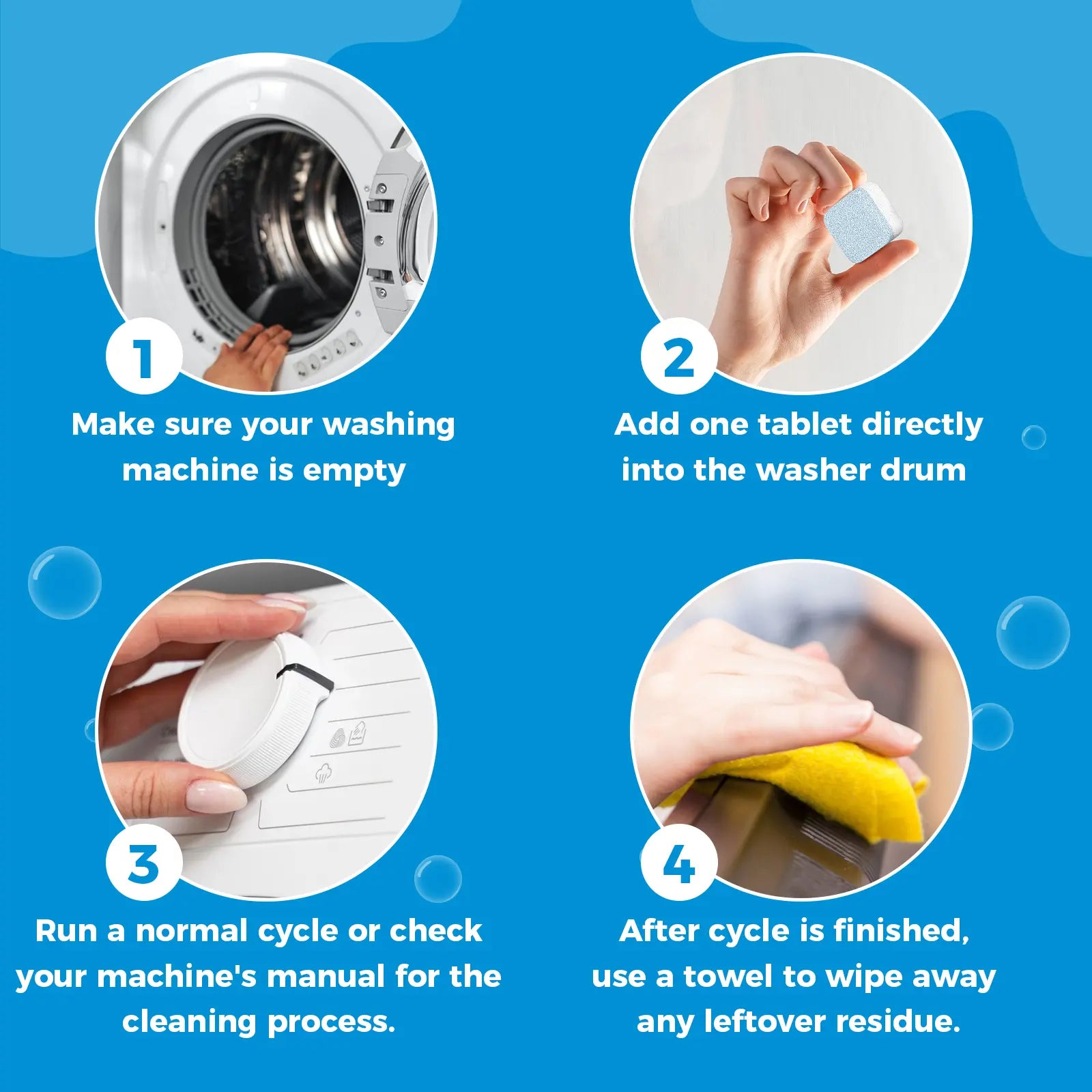 AGICEA Washing Machine Cleaner Descaler 12 Pack - Deep Cleaning Tablets For HE Front Loader & Top Load Washer, Septic Safe Eco-Friendly Deodorizer, Clean Inside Drum And Laundry Tub Seal - 12 Month Supply Multifunction Strong Deodorization, Summervibes