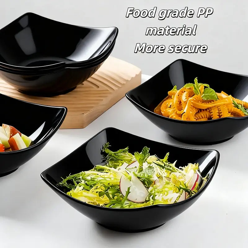 6-Piece Square Reusable Bowls, Ideal for Dinner, Oatmeal, Salad, Soup, Home Kitchen Dining, Picnic & Camping Use