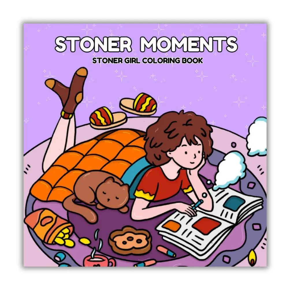 Halloween Fall Gift Stoner Moments: Stoner Girl Coloring Book Featuring Cute and Cozy Daily Activities, Whimsical Drawings for Relaxation and Stress Relief